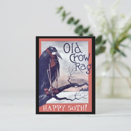 Old Crow Birthday Card Postkarte (Stehend Vorderseite)