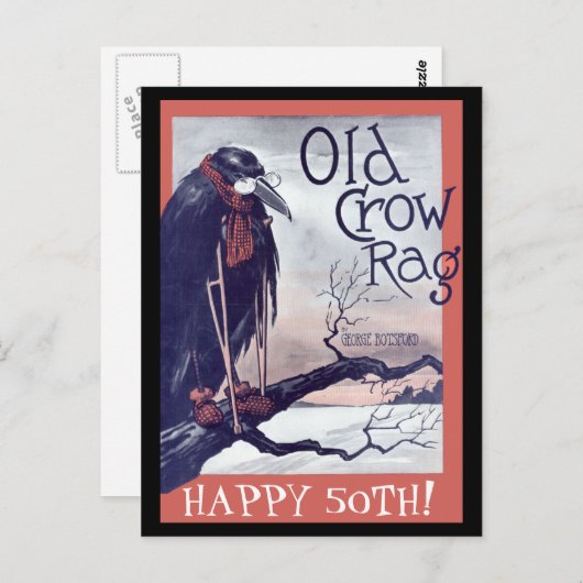Old Crow Birthday Card Postkarte (Vorne/Hinten)