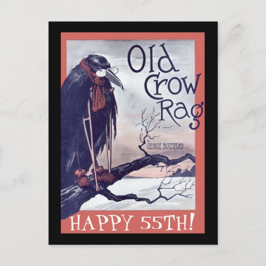 Old Crow Birthday Card Postkarte (Vorderseite)