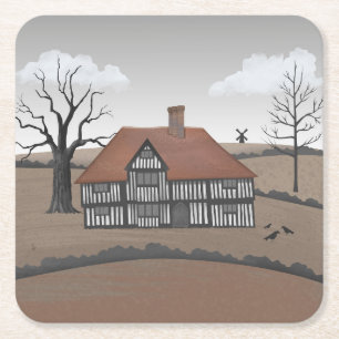 Old Crow Manor Rechteckiger Pappuntersetzer