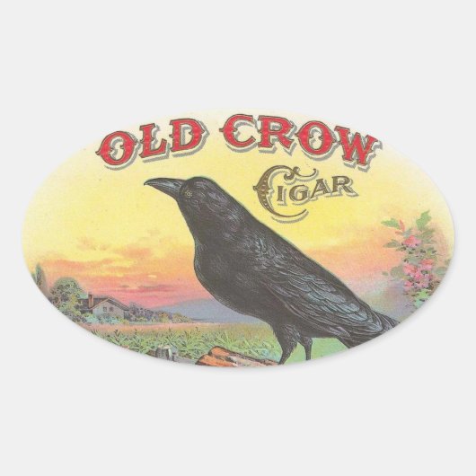 Old Crow Ovaler Aufkleber (Vorderseite)