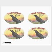 Old Crow Ovaler Aufkleber (Blatt)