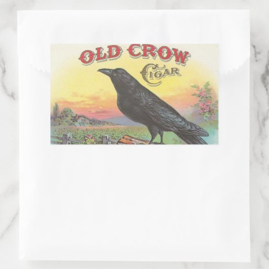 Old Crow Rechteckiger Aufkleber (Tasche)