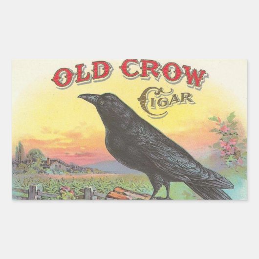 Old Crow Rechteckiger Aufkleber (Vorderseite)