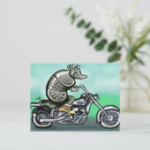 Old Crusty Biker Postkarte (Stehend Vorderseite)