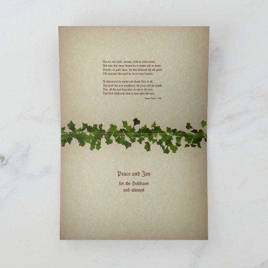 Old Customs Weihnachtskarte Feiertagskarte (Innenseite)