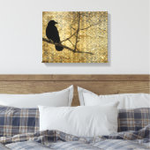 Old Damask Crow Art Leinwanddruck (Insitu (Schlafzimmer))