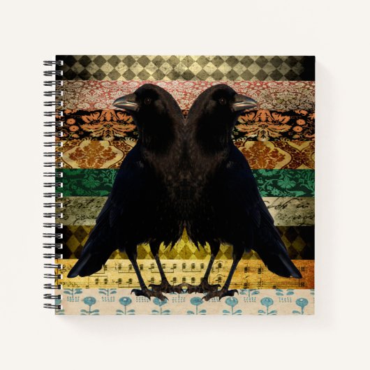 Old Damask Crows SpiralNotebook Notizblock (Vorderseite)