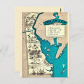 Old Delaware Map Postkarte (Vorne/Hinten)