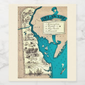 Old Delaware Map Weinetikett (Einzelnes Label)