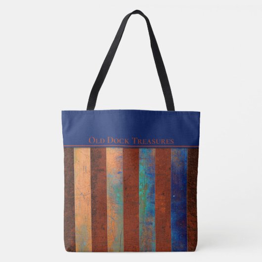 Old Dock Treasures Tote Bag. Rusty metal. Tasche (Vorderseite)