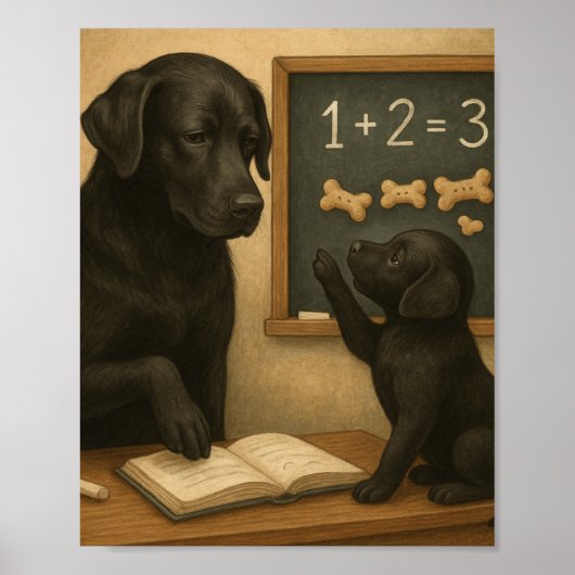 Old Dog Teaches New Pup some old Math Poster (Vorne)