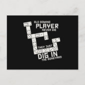 Old Domino Player Dominoes Tiles Puzzler Game-Gesc Postkarte (Vorderseite)