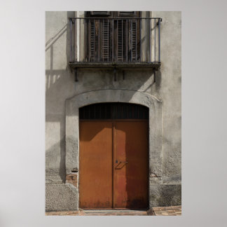 Old Door & Balcony - Rustikale italienische Archit Poster