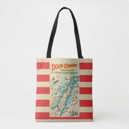 Old Door County Map Shoulder Tote Tasche