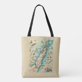 Old Door County Map Shoulder Tote Tasche (Rückseite)