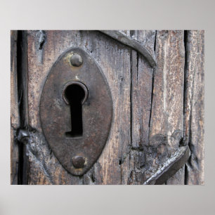 Old Door Keyhole Poster
