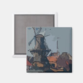 Old Dutch Windmill Magnet (Vorderseite/Rückseite)