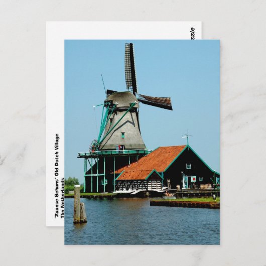 Old Dutch Windmill Postkarte (Vorne/Hinten)