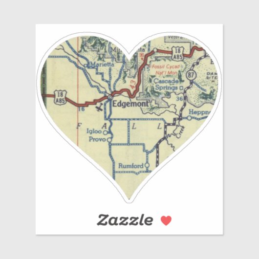 Old Edgemont SD Map Aufkleber (Blatt)