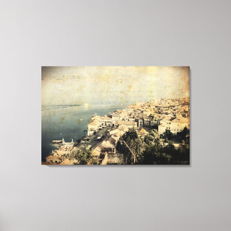 OLD EFFEKT FOTO auf Leinwand des MAGGIORE Sees dru