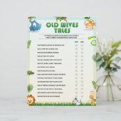 Old Ehefrauen Tales Baby Shower Game [Tierthema] Briefbogen (Stehend Vorderseite)