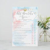 "Old Ehefrauen Tales" Gender Reveal Pink Blue Game (Stehend Vorderseite)