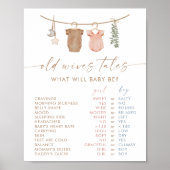 Old Ehefrauen Tales Sign | Gender Reveal Game Poster (Vorne)