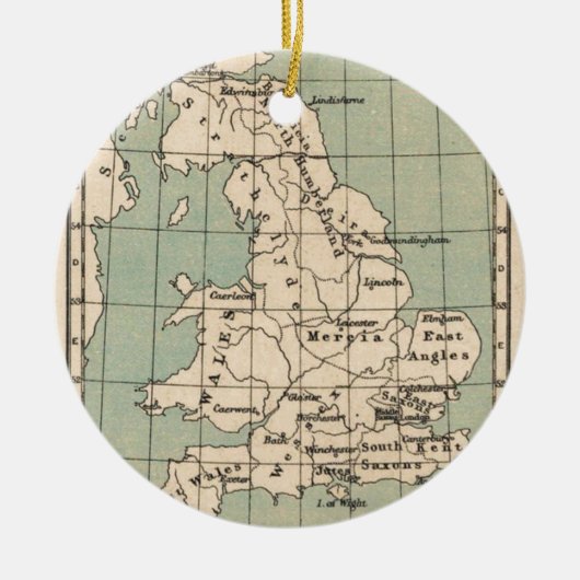Old England Map Keramik Ornament (Vorne)