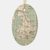 Old England Map Keramikornament (Links)