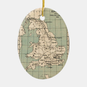 Old England Map Keramikornament
