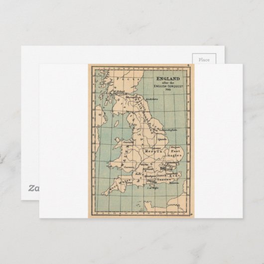 Old England Map Postkarte (Vorne/Hinten)