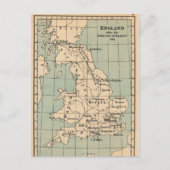 Old England Map Postkarte (Vorderseite)