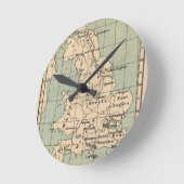 Old England Map Runde Wanduhr (Winkel)