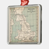 Old England Map Silbernes Ornament (Links)