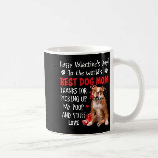 Old English Bulldog Dog Mom Valentines Day Fu Kaffeetasse (Rechts)
