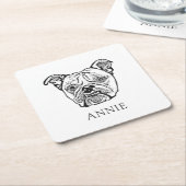 Old English Bulldog Personalisiert Rechteckiger Pappuntersetzer (angewinkelt)