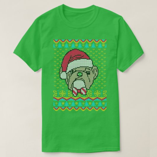 Old English Bulldog Ugly Christmas Sweater Geschen T-Shirt (Design vorne)