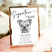 Old English Bulldog Wedding Signature Drink Sign Poster