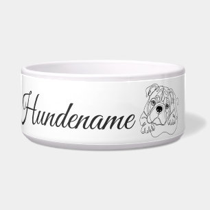 Old English Bulldogge Line Art personalized bowl Napf