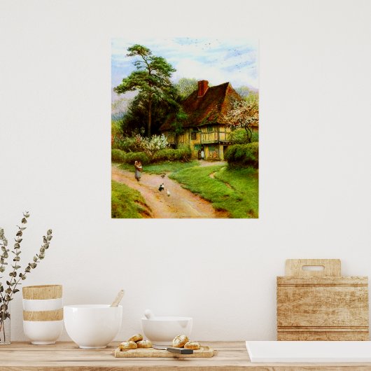 Old English Country Hütte Poster (Küche)