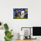 Old English (F) - Starry Night Poster (Heimbüro)