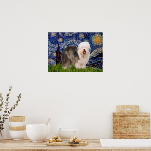 Old English (F) - Starry Night Poster (Küche)