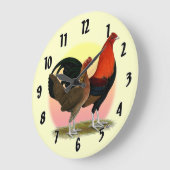 Old English Game Bantam: BB Red Große Wanduhr (Winkel)