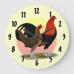 Old English Game Bantam: BB Red Große Wanduhr