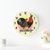 Old English Game Bantam: BB Red Große Wanduhr (Zuhause)