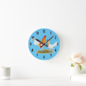 Old English Game Bantam: Red Pyle Runde Wanduhr (Zuhause)