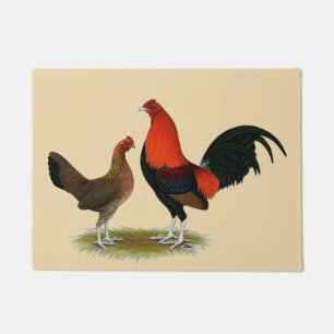 Old English Game Bantams: BB Red Pair Fußmatte