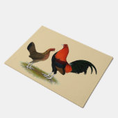 Old English Game Bantams: BB Red Pair Fußmatte (Schrägansicht)