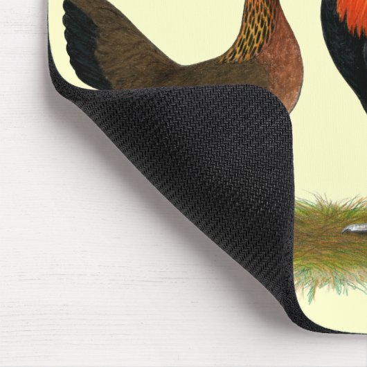 Old English Game Bantams: BB Red Pair Mousepad (Ecke)